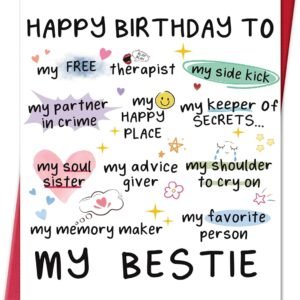 Funny Birthday Card for Women Sister, Happy Bday Gifts for Bestie, Bestie & Friendship Birthday Card